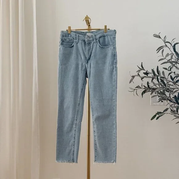Good American Good Classic Jeans | Light Wash | Raw Hem | Size 10/30 - Picture 1 of 9